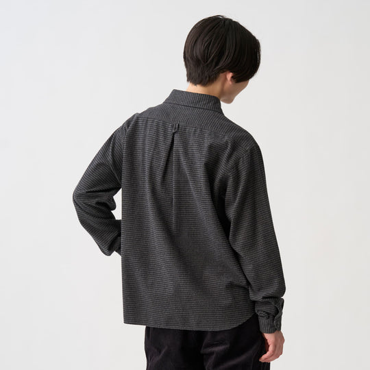 Women's Flannel Round Collar Pullover Shirt - Check
