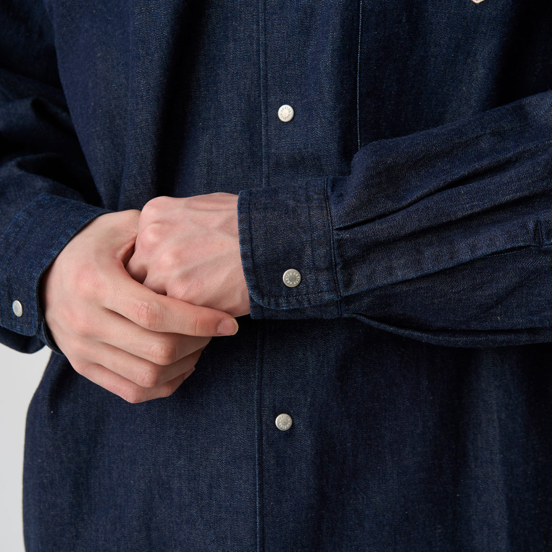 Men's Denim Dungaree Button-Down Shirt