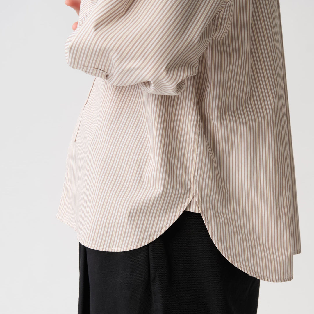 Women's Cotton Poplin Band Collar Shirt
