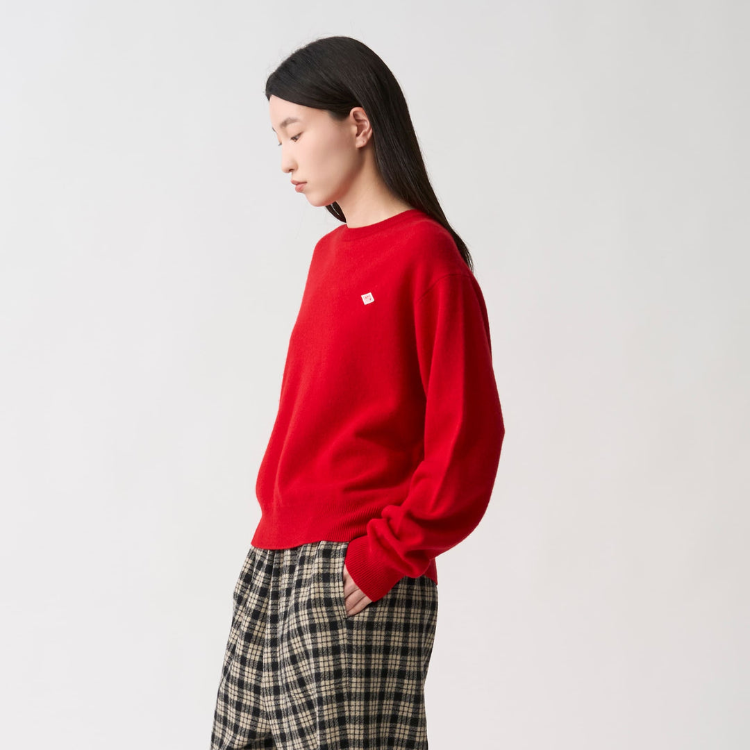 Women's Lambswool Crew Neck Knit Pullover