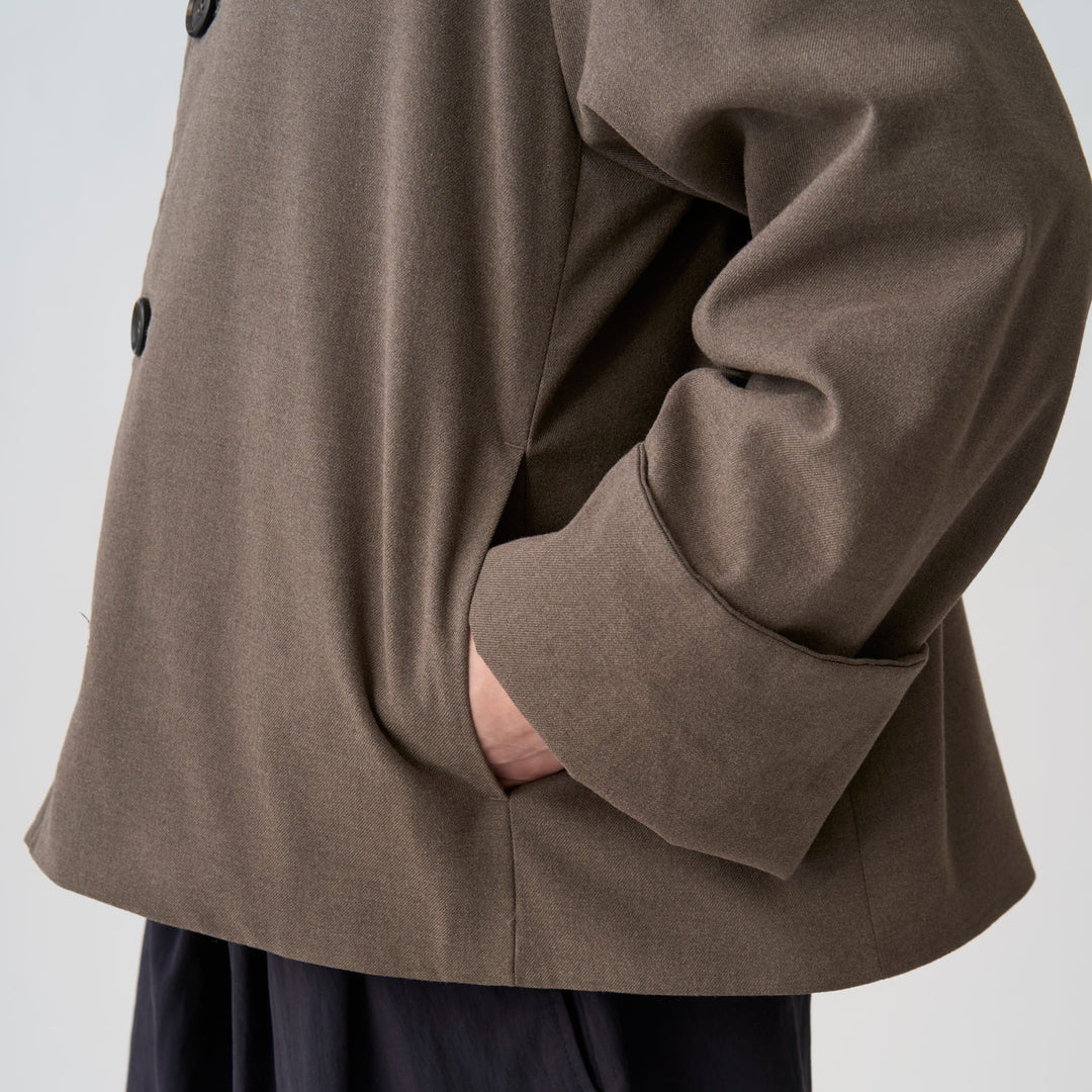 Women's Wool Like Insulation Hooded Wide Jacket