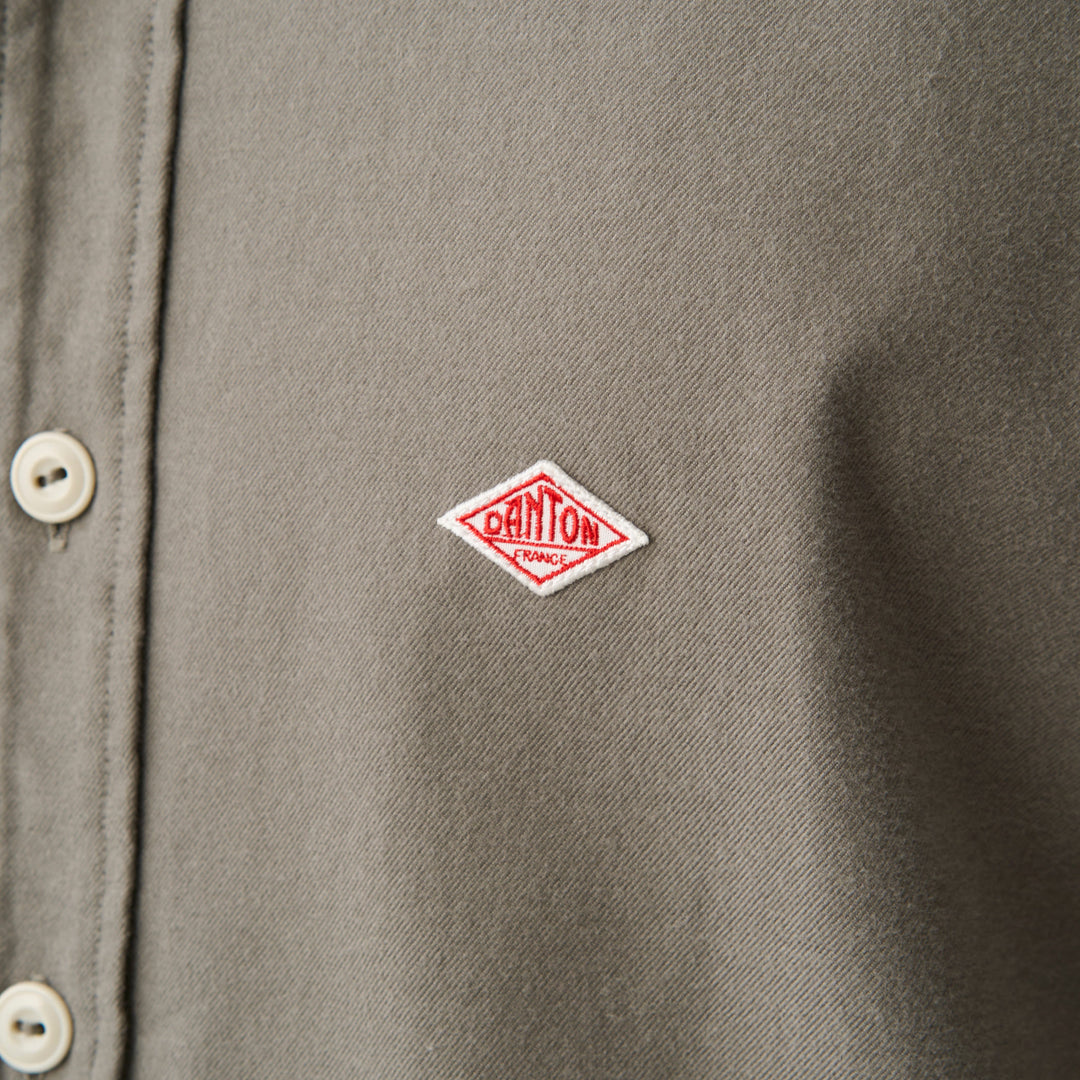 Men's Cotton Flannel Band Collar Shirt