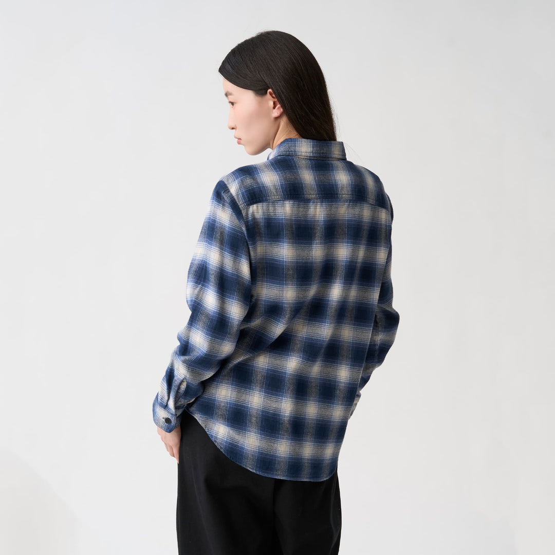 Women's Flannel Check Regular Collar Shirt
