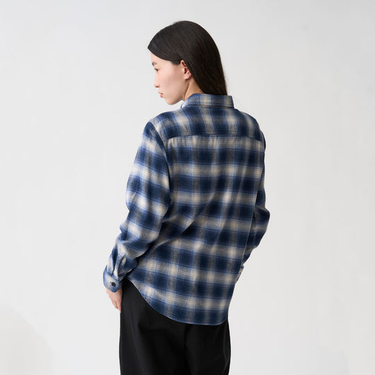 Women's Flannel Check Regular Collar Shirt