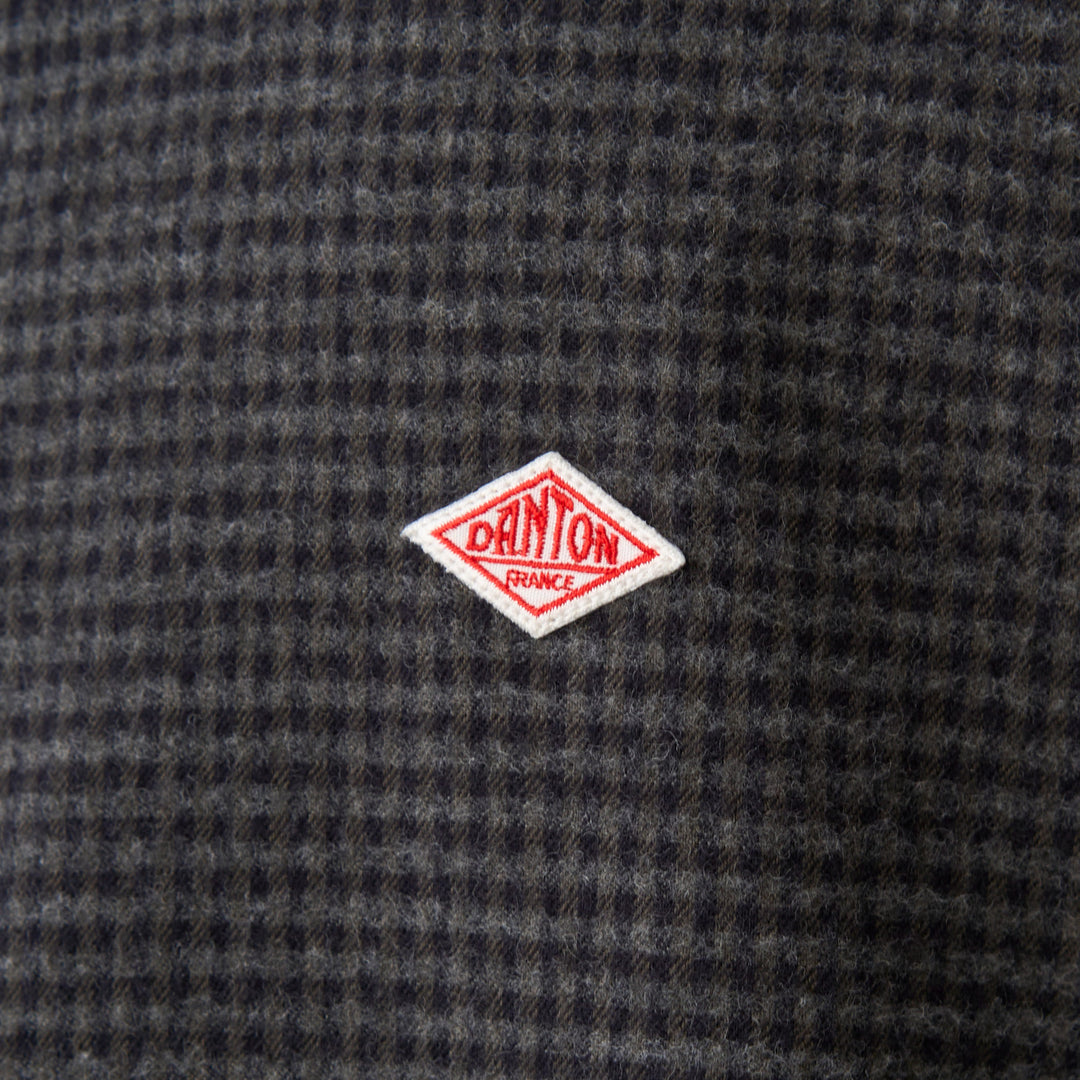 Men's Flannel Round Collar Pullover Shirt - Check