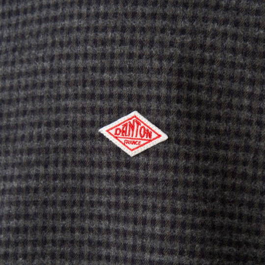 Men's Flannel Round Collar Pullover Shirt - Check