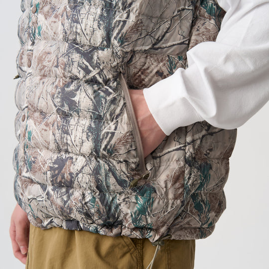 Men's Crewneck Inner Down Vest - Tree Camo Print