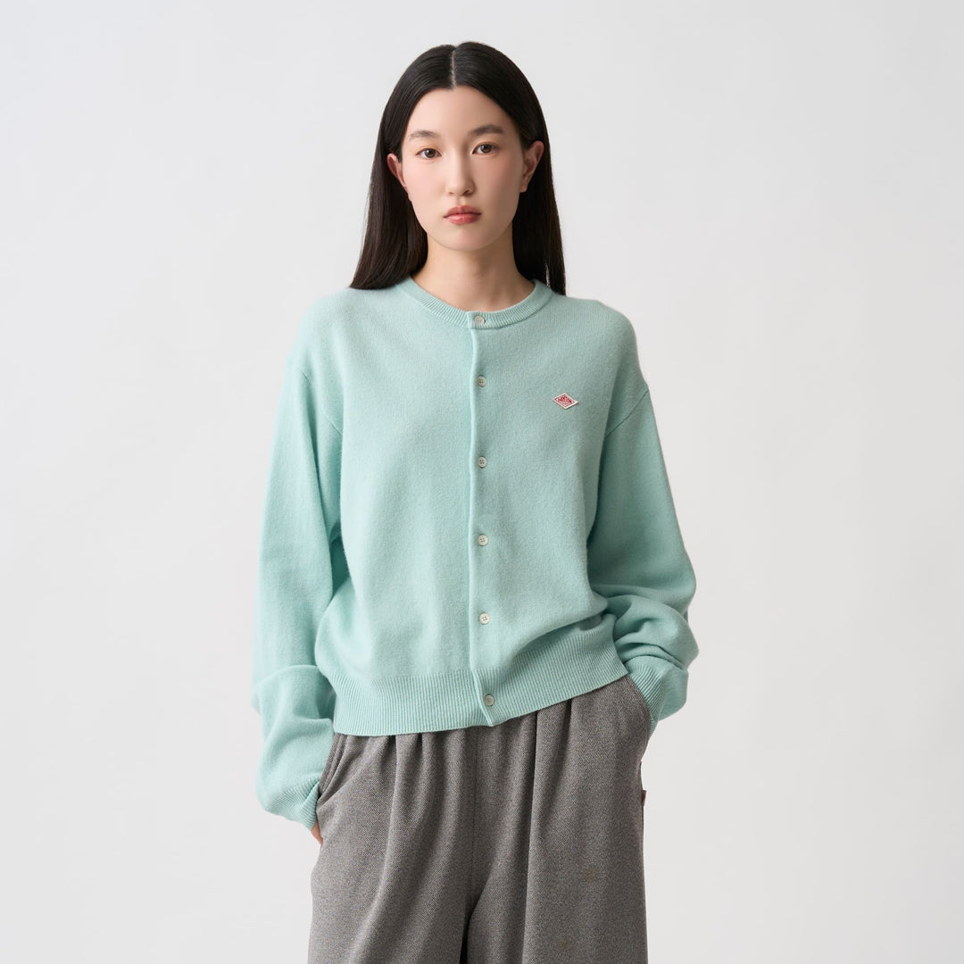 Women's Lambswool Crew Neck Knit Cardigan