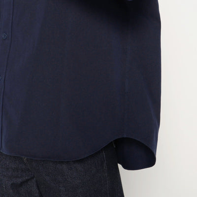 WOMEN'S COTTON TWILL BAND COLLAR SHIRT
