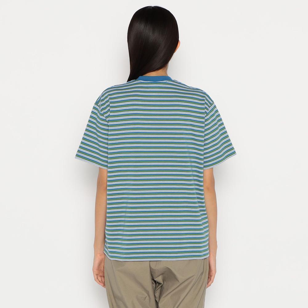 WOMEN'S STRIPE SHORT SLEEVE POCKET T-SHIRT