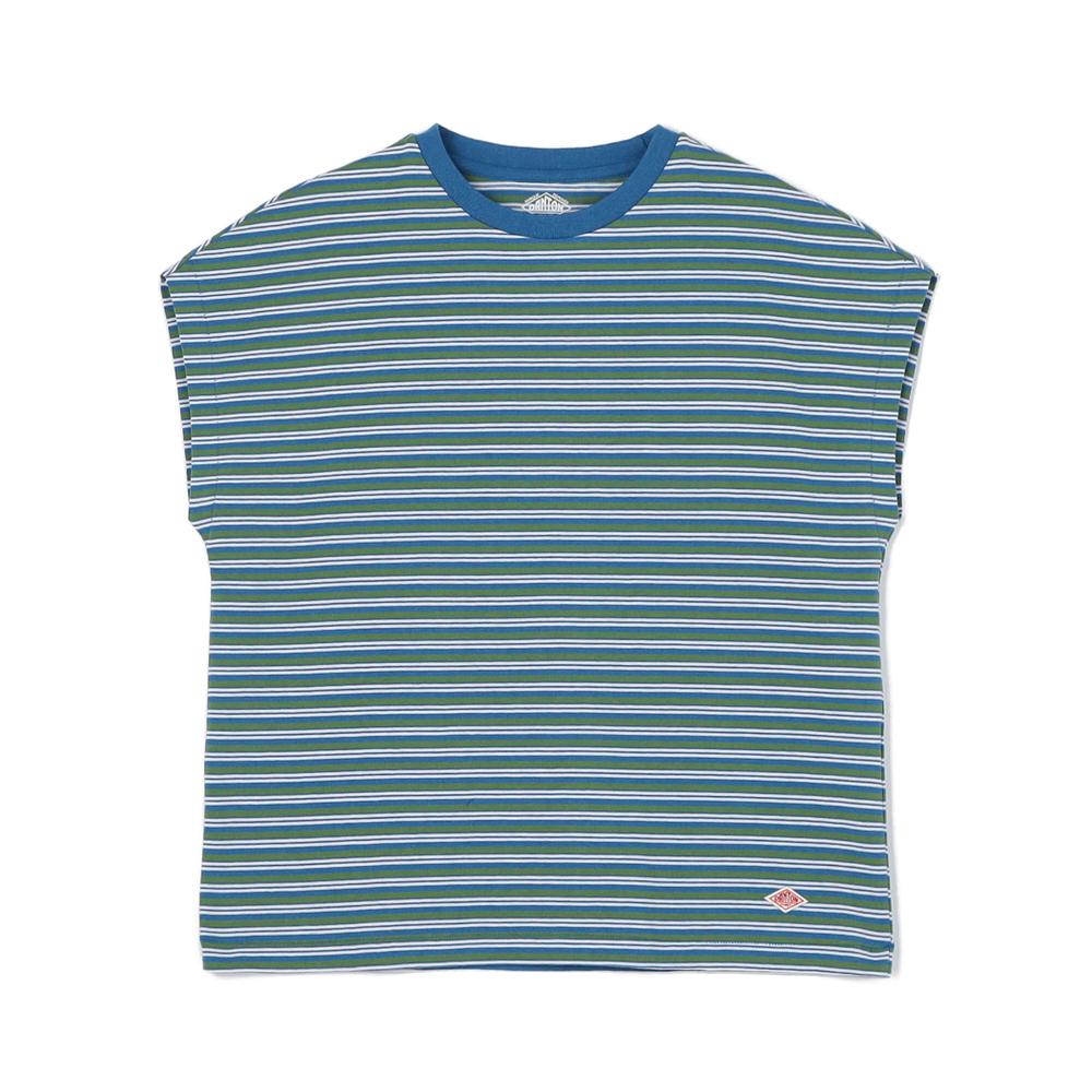 WOMEN'S STRIPE DOLMAN SLEEVELESS T-SHIRT