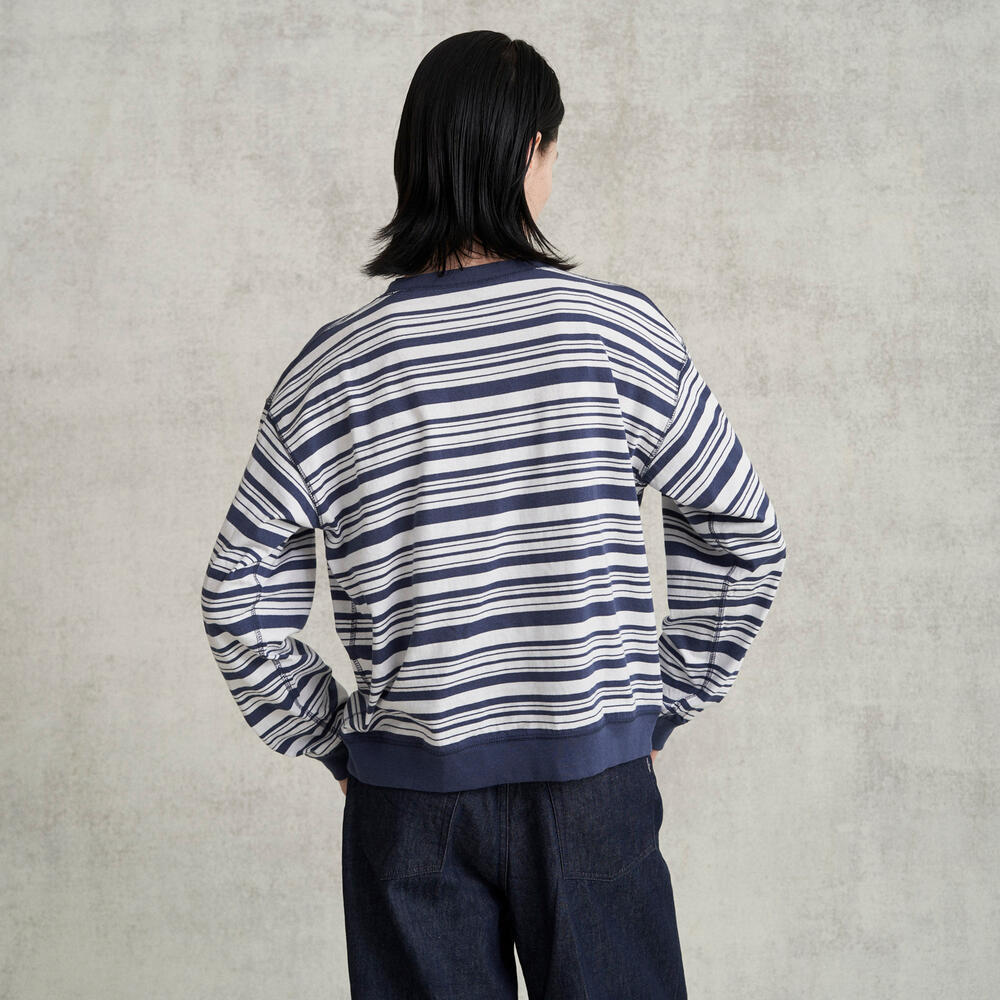 WOMEN'S STRIPE LONG SLEEVE T-SHIRT RIB