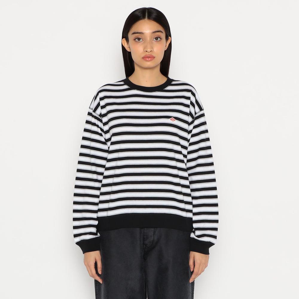 WOMEN'S STRIPE LONG SLEEVE T-SHIRT RIB