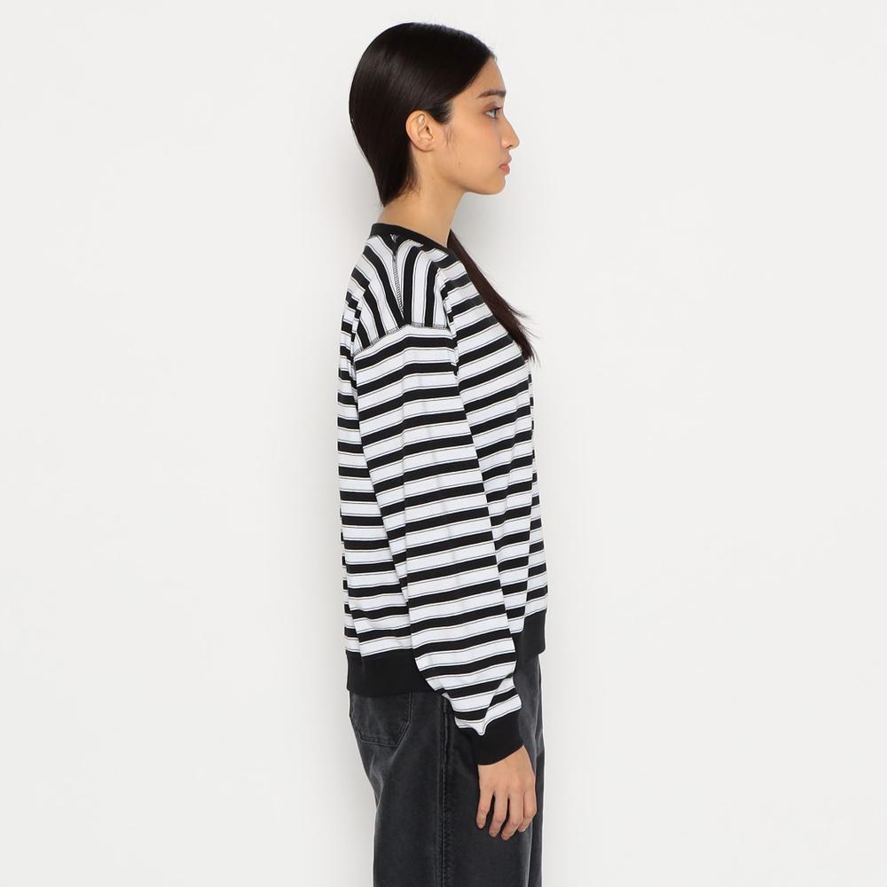 WOMEN'S STRIPE LONG SLEEVE T-SHIRT RIB