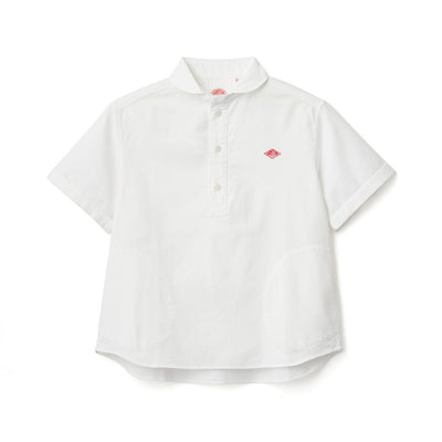 WOMEN'S PLAIN OXFORD ROUND COLLAR PULLOVER SHIRT S/S