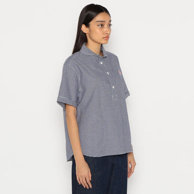 WOMEN'S OXFORD ROUND COLLAR PULLOVER SHIRT S/S
