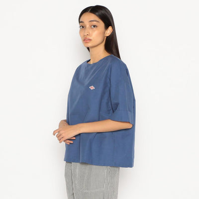 WOMEN'S COTTON LINEN COLLARLESS PULLOVER SHIRT