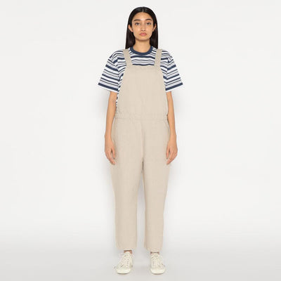 WOMEN'S COTTON LINEN TWILL SALOPETTE PANTS