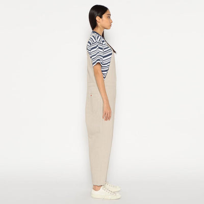 WOMEN'S COTTON LINEN TWILL SALOPETTE PANTS