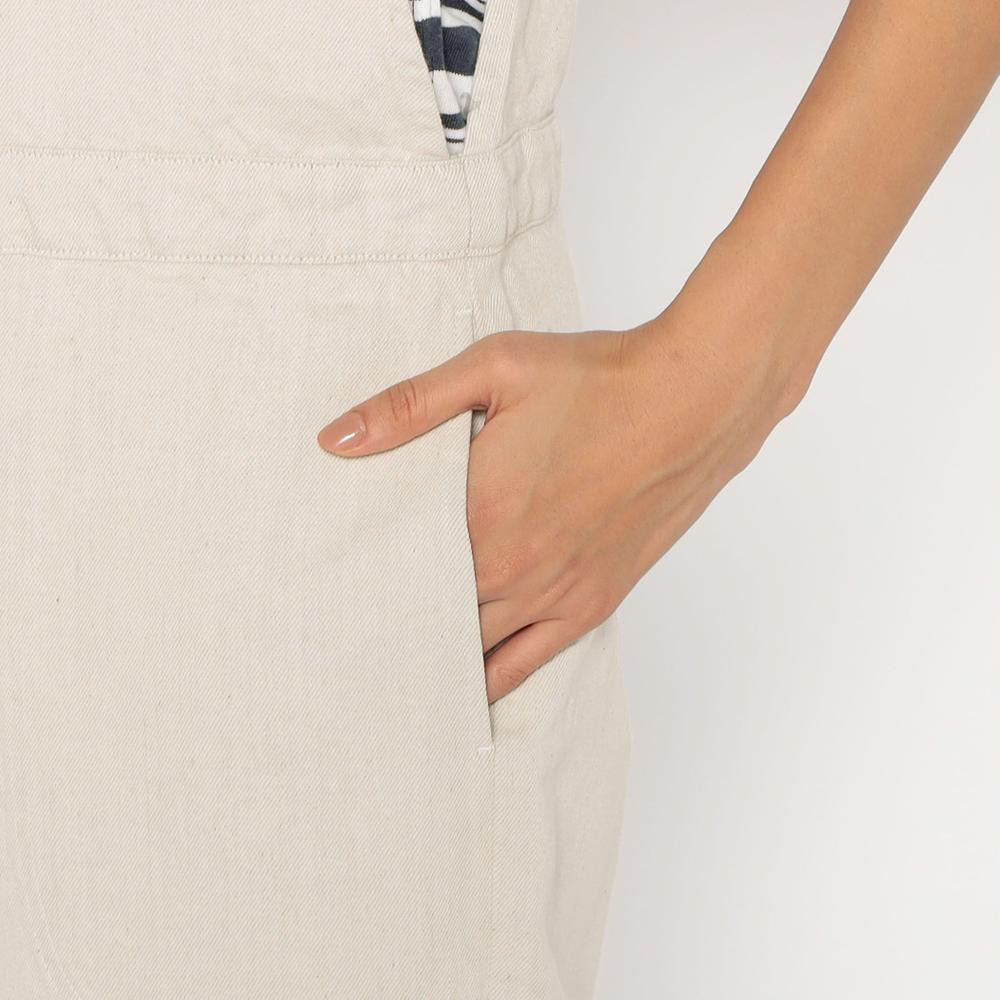 WOMEN'S COTTON LINEN TWILL SALOPETTE PANTS