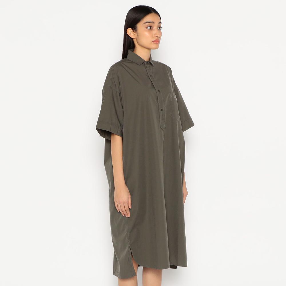 WOMEN'S PLAIN PULLOVER SHIRT DRESS