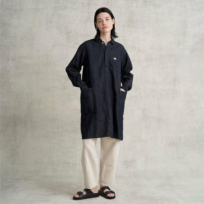 WOMEN'S COTTON LINEN CHAMBRAY TUNIC SHIRTS