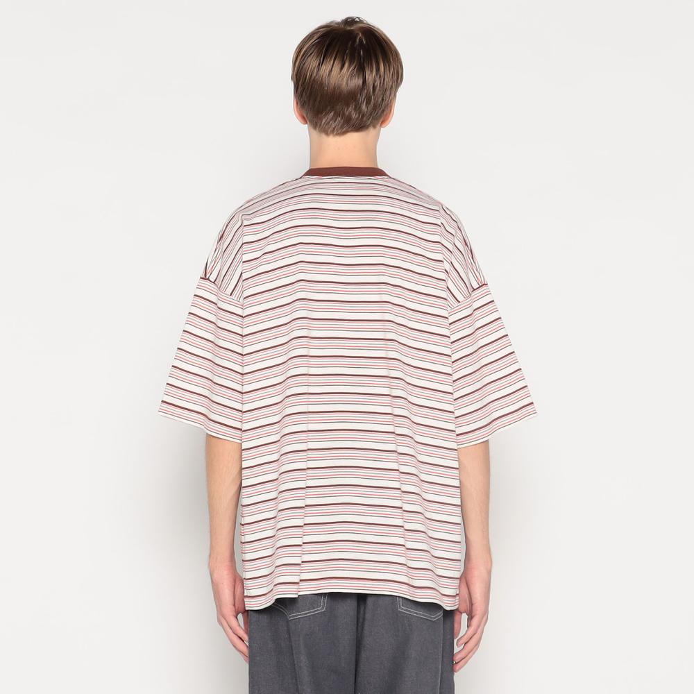 MEN'S STRIPE SHORT SLEEVE BIG POCKET T-SHIRT