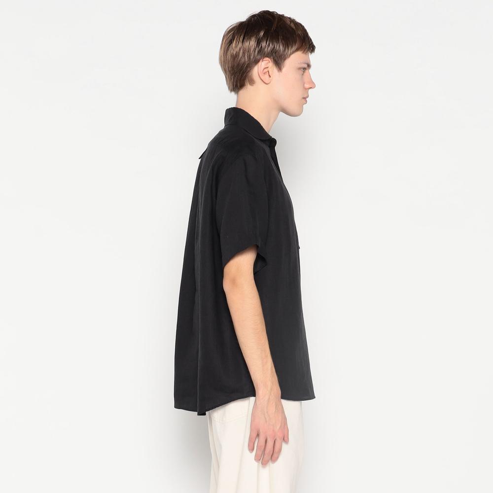 MEN'S LINEN ROUND COLLAR PULLOVER SHIRT S/S