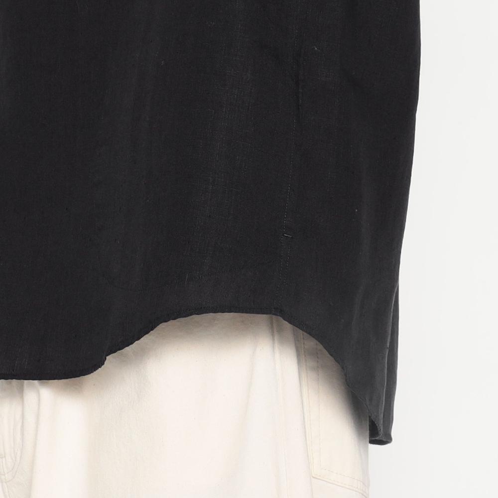 MEN'S LINEN ROUND COLLAR PULLOVER SHIRT S/S