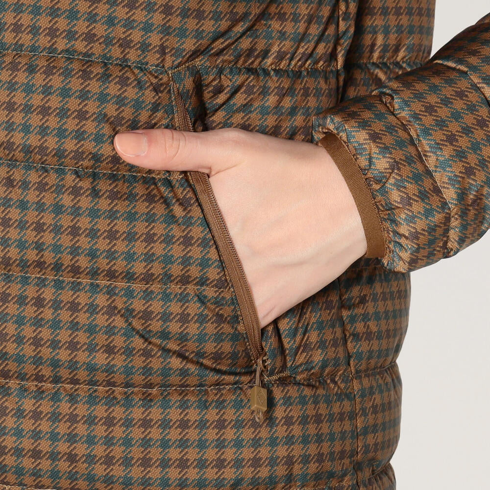 WOMEN'S PRINTED PLAID INNER DOWN CREWNECK JACKET