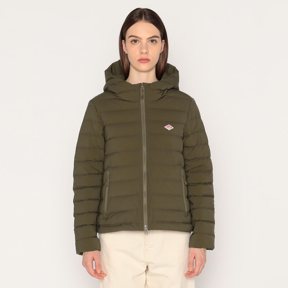 WOMEN'S STRETCH NYLON MIDDLE DOWN HOODED JACKET