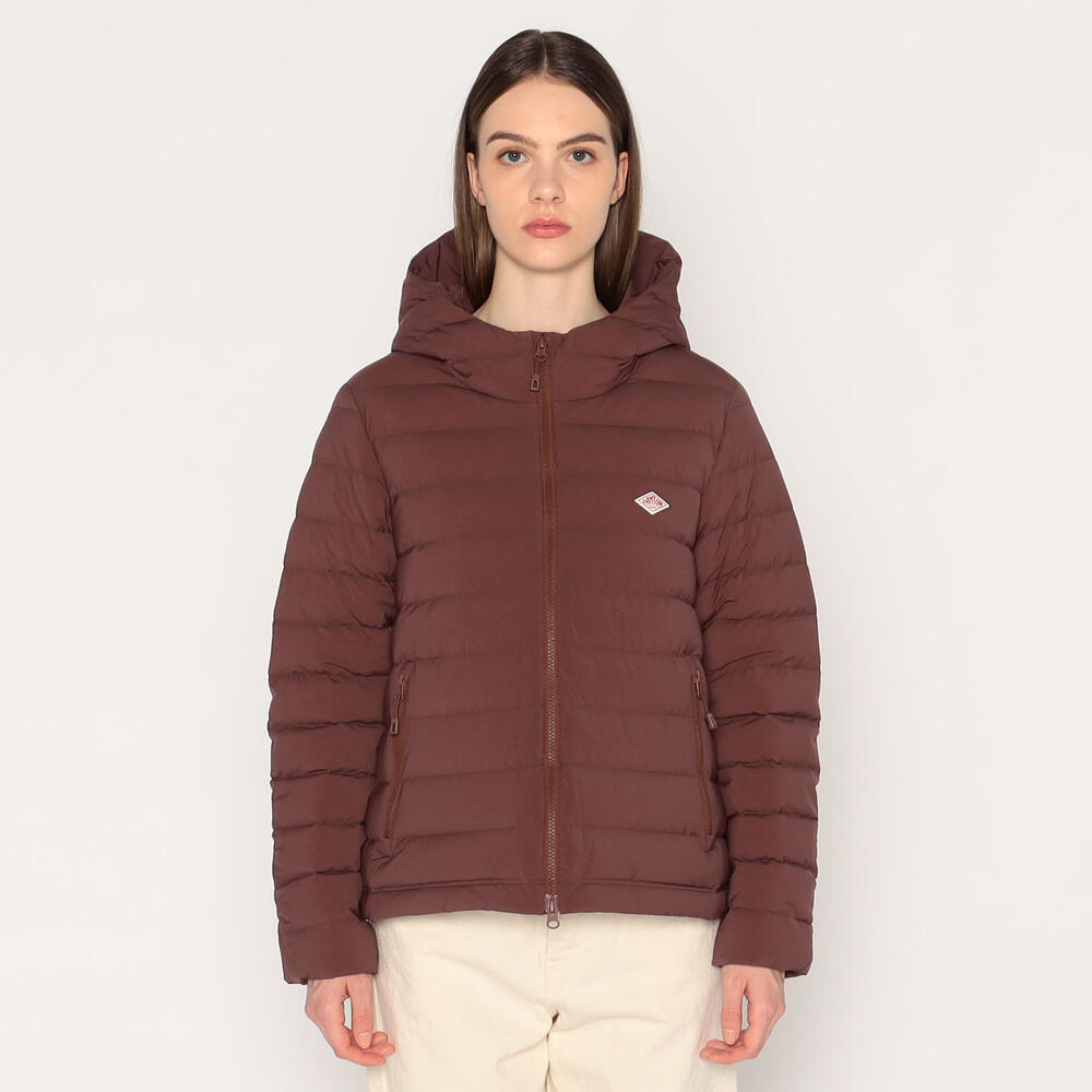 WOMEN'S STRETCH NYLON MIDDLE DOWN HOODED JACKET