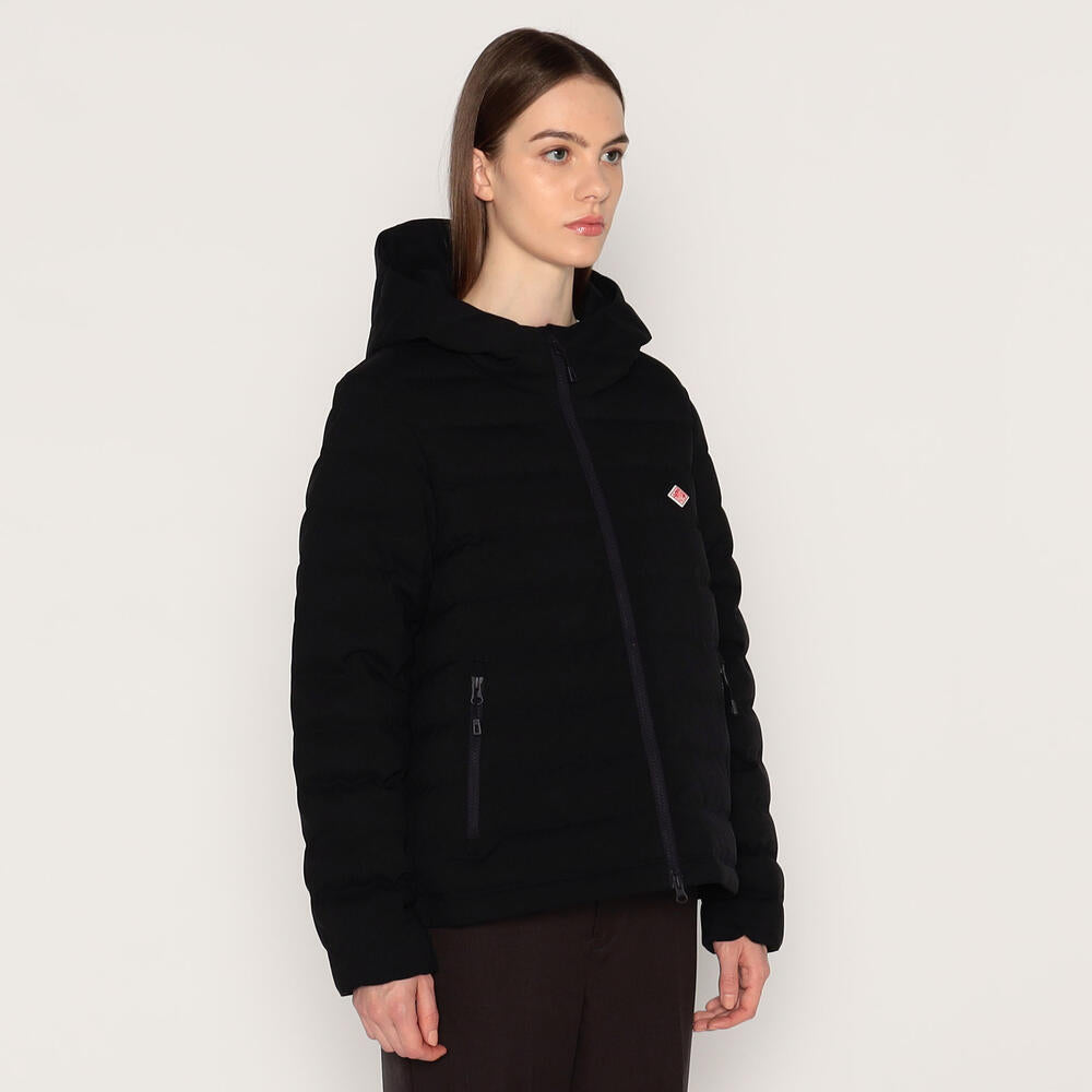 WOMEN'S WOOL LIKE POLYESTER MIDDLE DOWN HOODED JACKET
