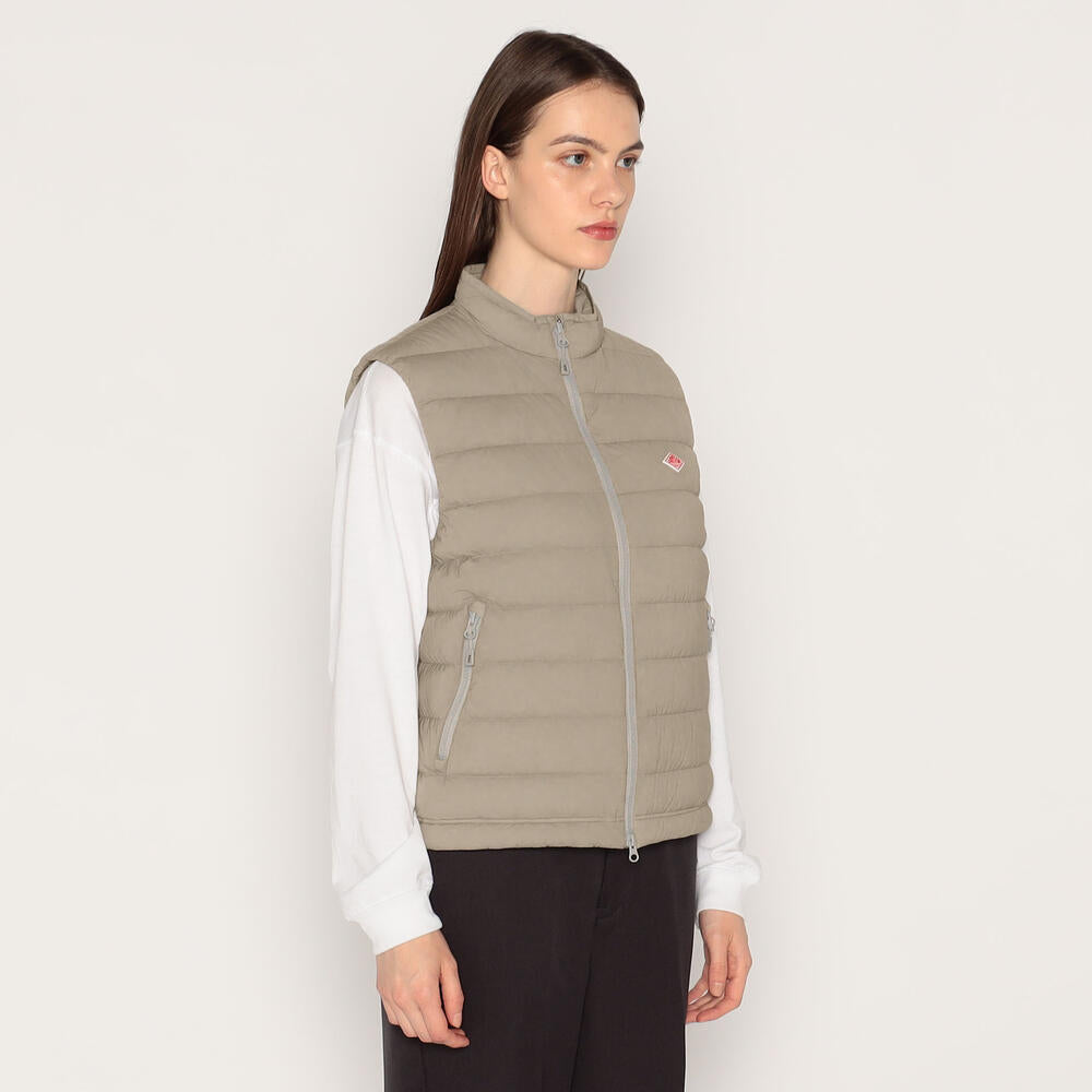 WOMEN'S STRETCH NYLON MIDDLE DOWN STAND COLLAR VEST