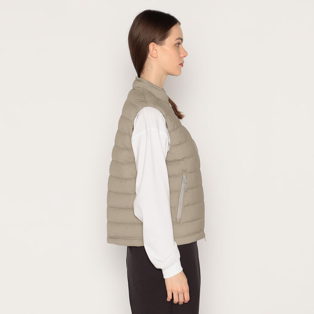 WOMEN'S STRETCH NYLON MIDDLE DOWN STAND COLLAR VEST