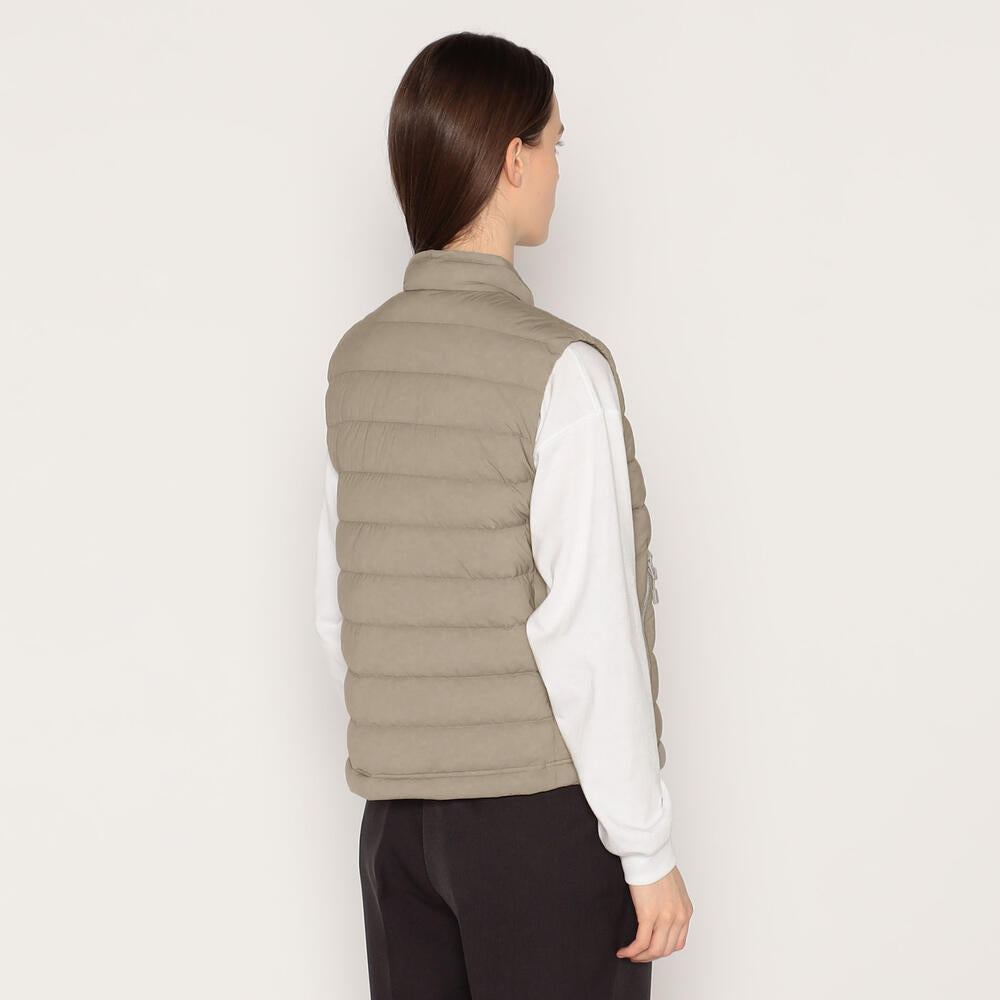 WOMEN'S STRETCH NYLON MIDDLE DOWN STAND COLLAR VEST