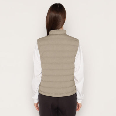 WOMEN'S STRETCH NYLON MIDDLE DOWN STAND COLLAR VEST