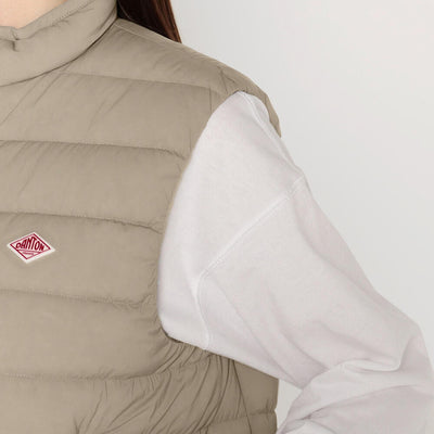 WOMEN'S STRETCH NYLON MIDDLE DOWN STAND COLLAR VEST