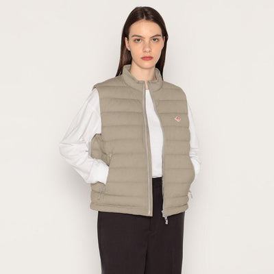 WOMEN'S STRETCH NYLON MIDDLE DOWN STAND COLLAR VEST