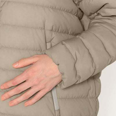 WOMEN'S STRETCH NYLON MIDDLE DOWN HOODED COAT