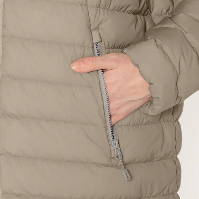 WOMEN'S STRETCH NYLON MIDDLE DOWN HOODED COAT