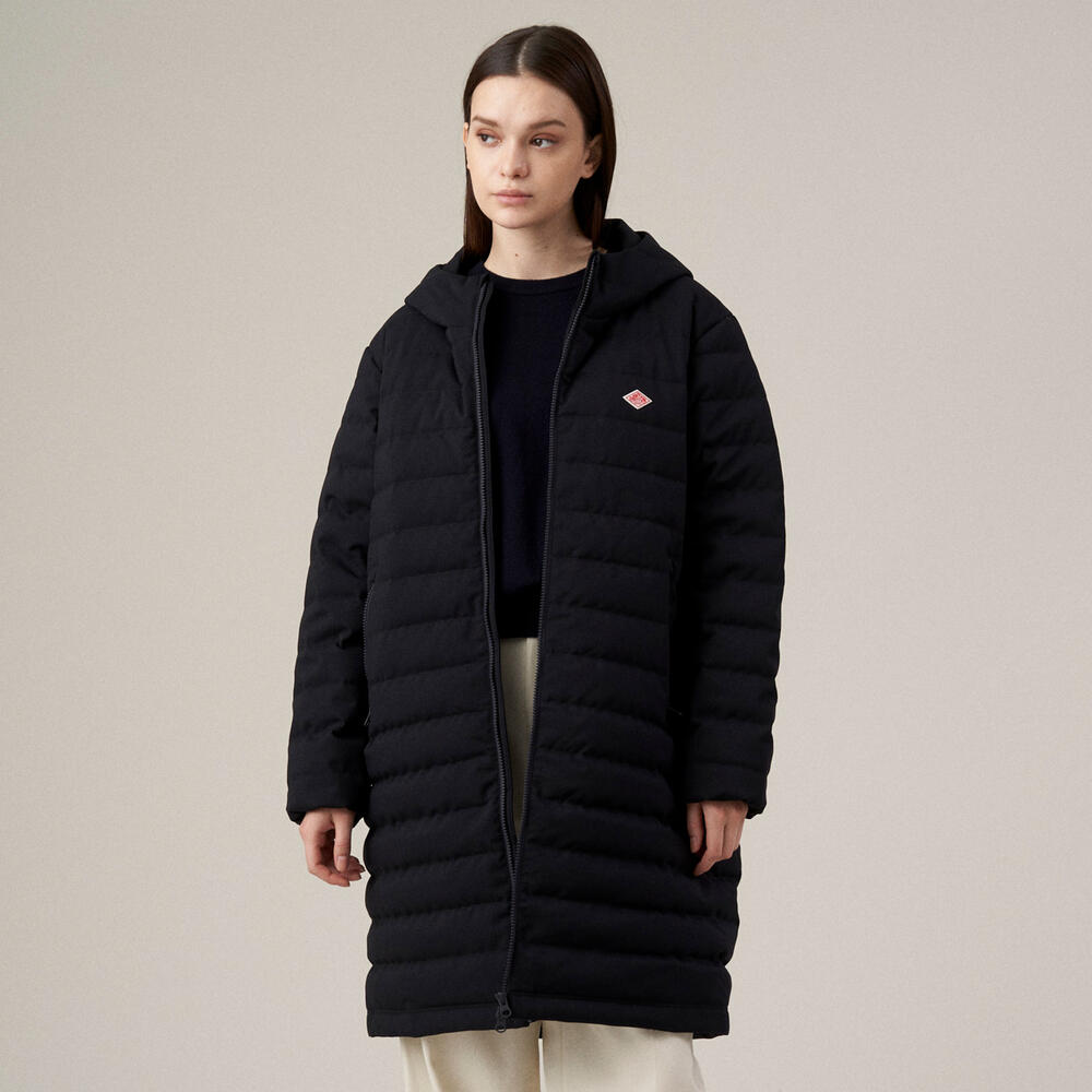 WOMEN'S WOOL LIKE POLYESTER MIDDLE DOWN HOODED COAT