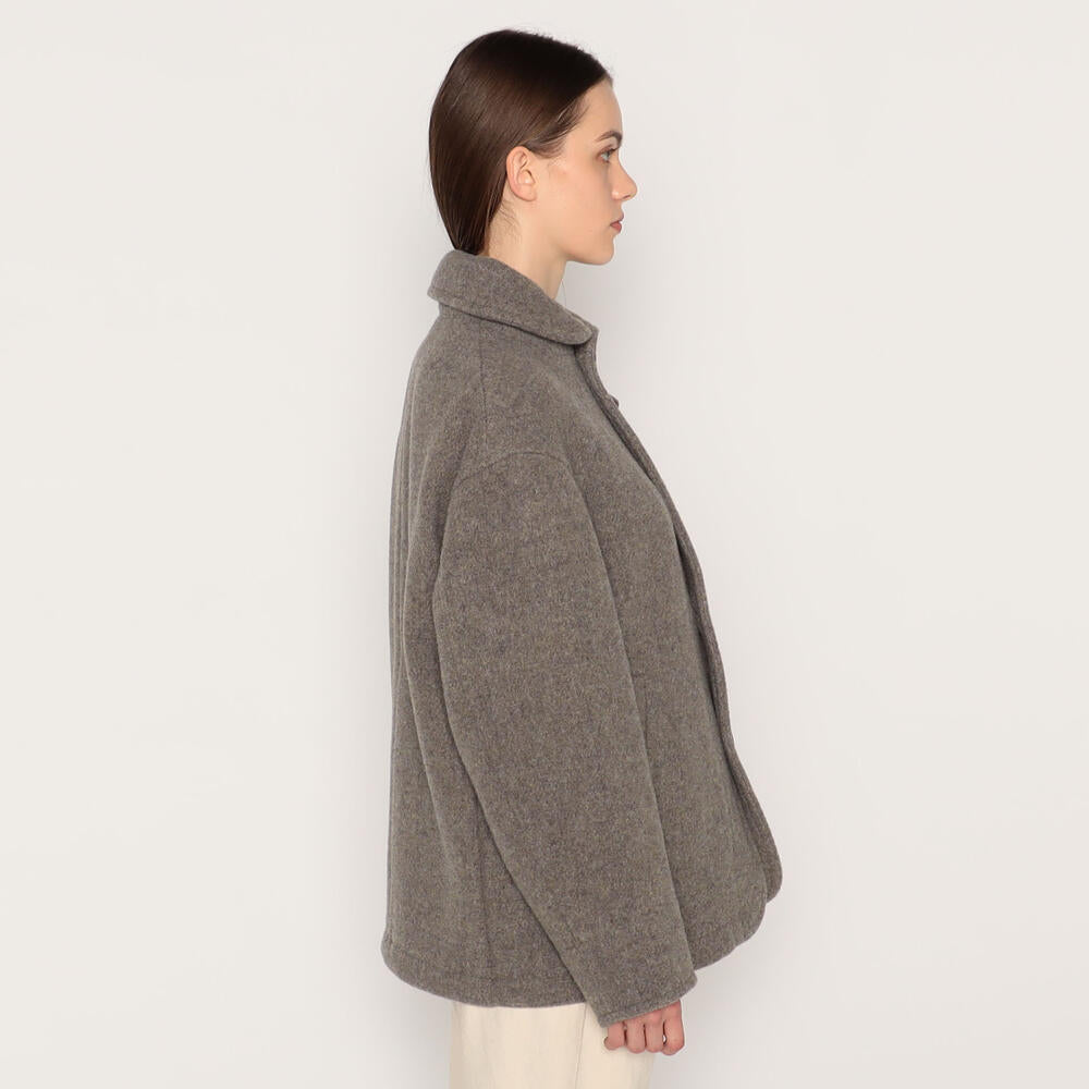 WOMEN'S WOOL PILE ROUND COLLAR JACKET