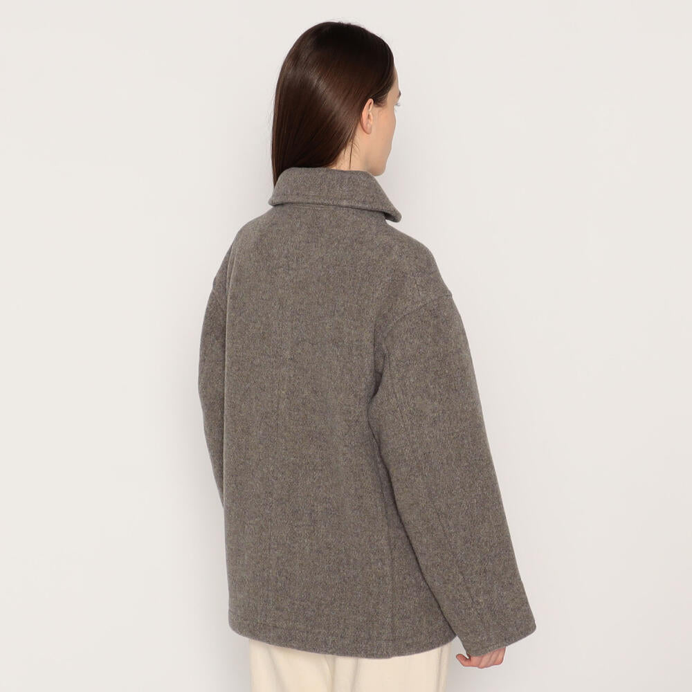 WOMEN'S WOOL PILE ROUND COLLAR JACKET