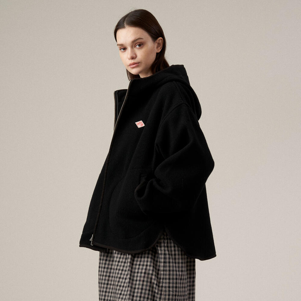 WOMEN'S WOOL LIGHT PILE HOODED JACKET