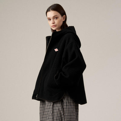 WOMEN'S WOOL LIGHT PILE HOODED JACKET