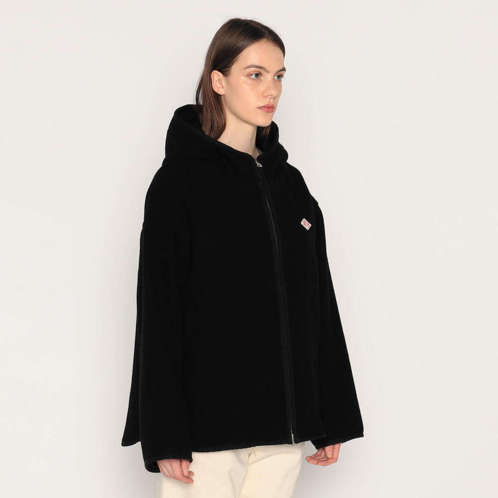 WOMEN'S WOOL LIGHT PILE HOODED JACKET