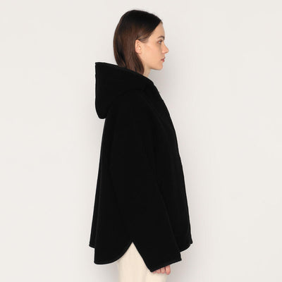 WOMEN'S WOOL LIGHT PILE HOODED JACKET