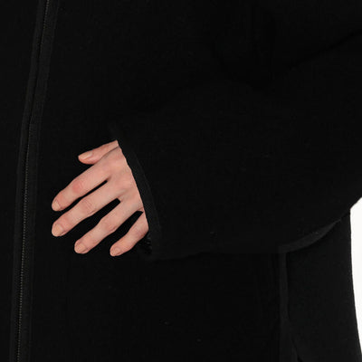 WOMEN'S WOOL LIGHT PILE HOODED JACKET
