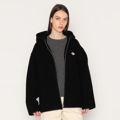 WOMEN'S WOOL LIGHT PILE HOODED JACKET